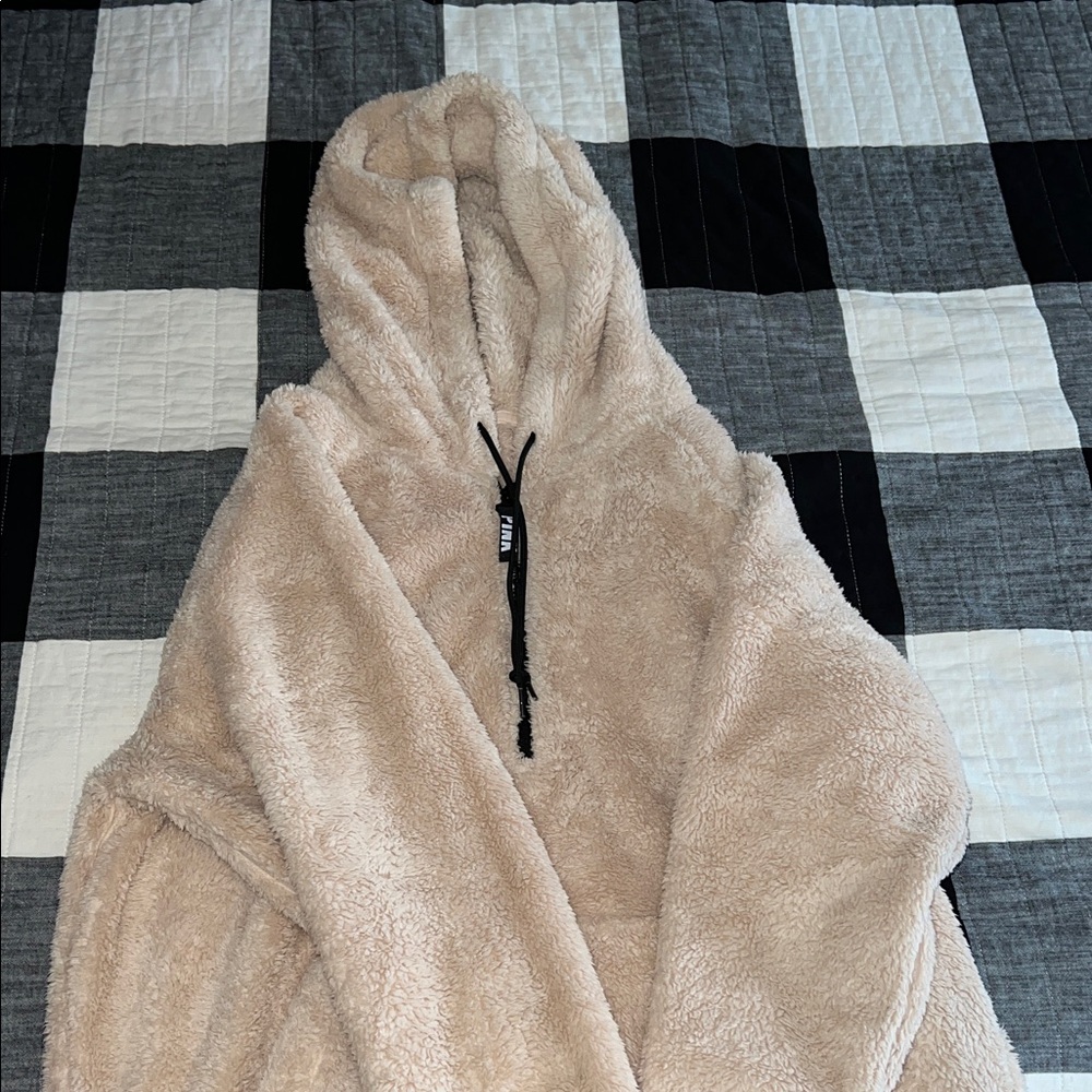 PINK Victoria's Secret Beige Sherpa Hoodie